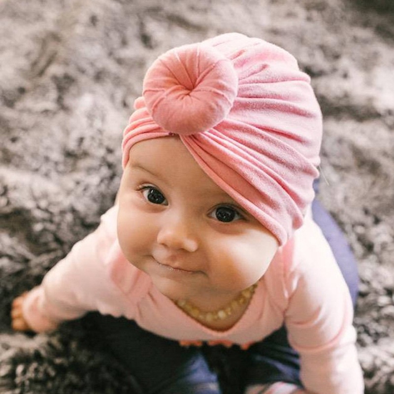 Mũ turban cục tròn siêu yêu cho bé(0-12 tháng)