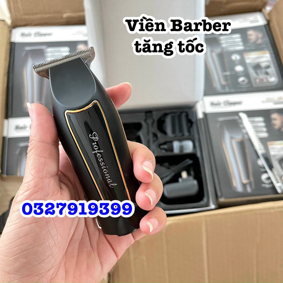 Phaeton Tông đơ cạo viền cao cấp Barber PHAETON NO 1 - Động cơ Turbo 2 tốc độ, lưỡi thép không gỉ, pin lithium 1000mAh, thời gian sử dụng 45-60 phút, thiết kế hiện đại, bảo hành 3 tháng