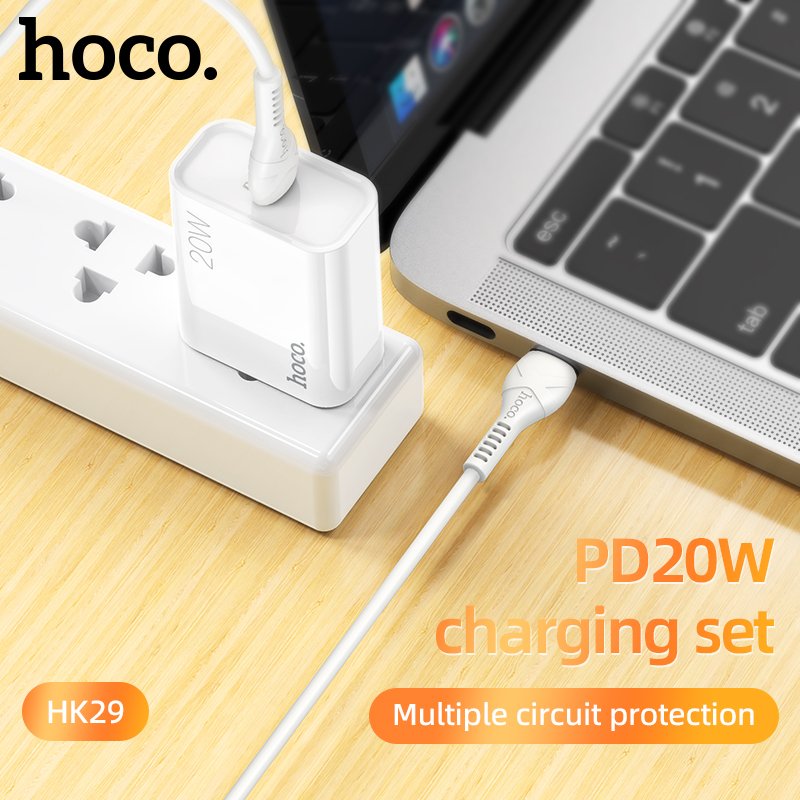 Bộ sạc nhanh Hoco HK29 kèm cáp TypeC to TypeC 20W (Trắng) - Nhất Tín Computer