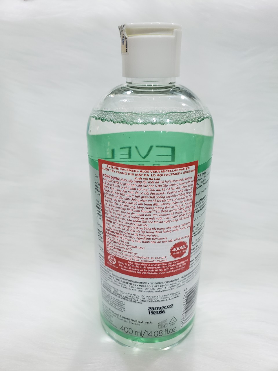 [HCM]Nước tẩy trang Eveline lô hội 400ml