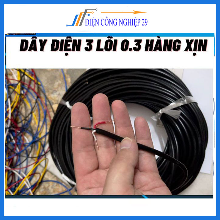Dây điện đen tròn 0.3mm 2 lõi 3 lõi 4 lõi chất liệu dây đồng 100% loại tốt