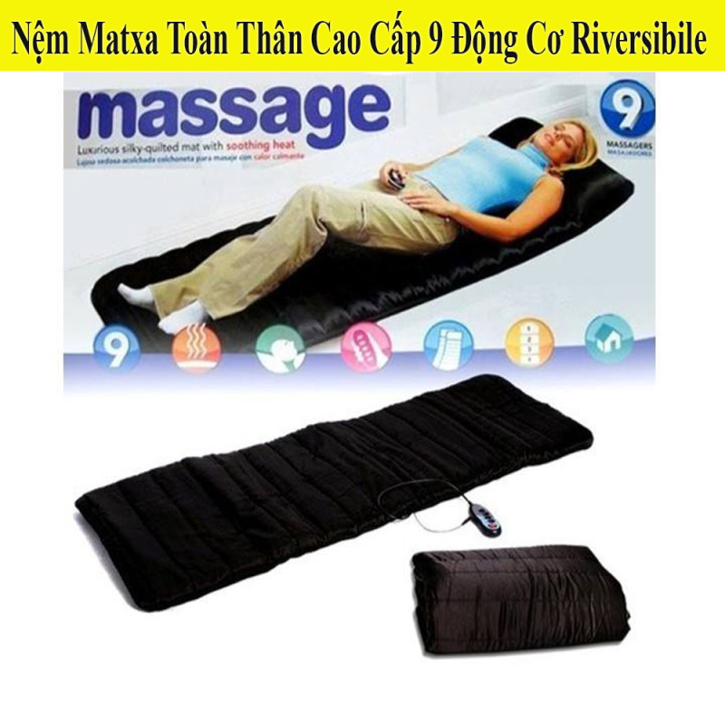 [Sale 50%] Nệm massage toàn thân cao cấp 9 động cơ riversibile- Máy masssage toàn thân 9 động cơ - Đệm massage. Bảo Hành  3 Tháng cao cấp