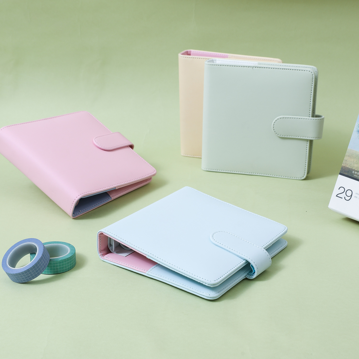 Sổ Planner da PU A6/A5 vuông màu Pastel