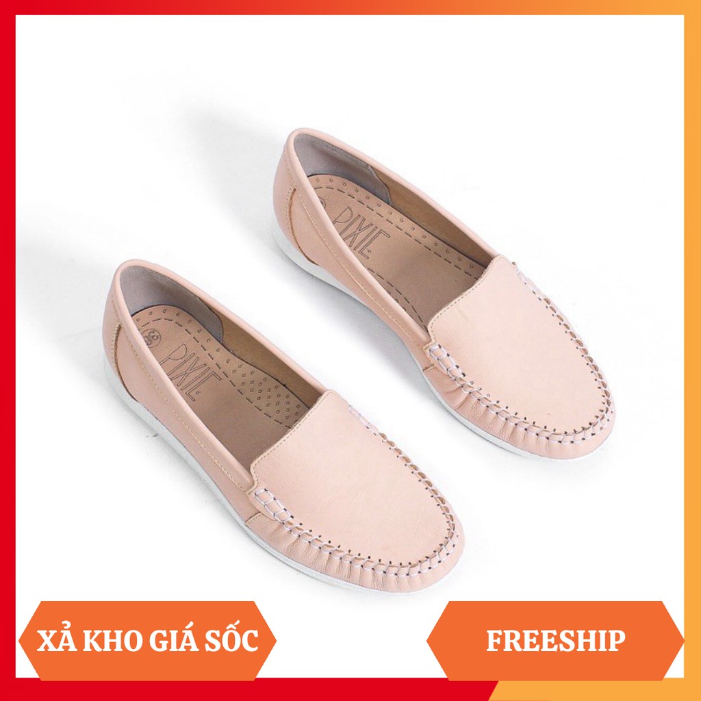 Giày mọi moccasin da bò thật đế pixie x482