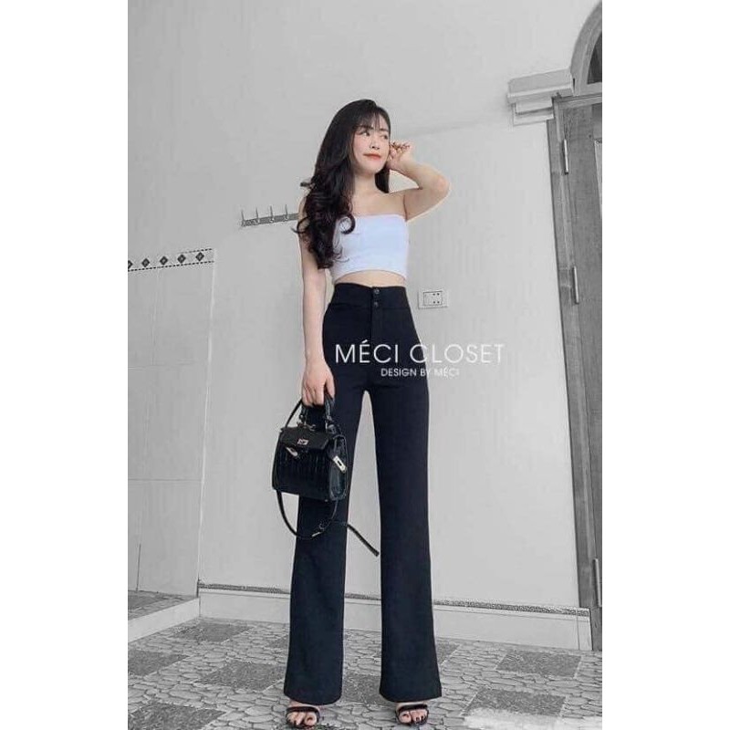 Quần ống loe cạp cao K002