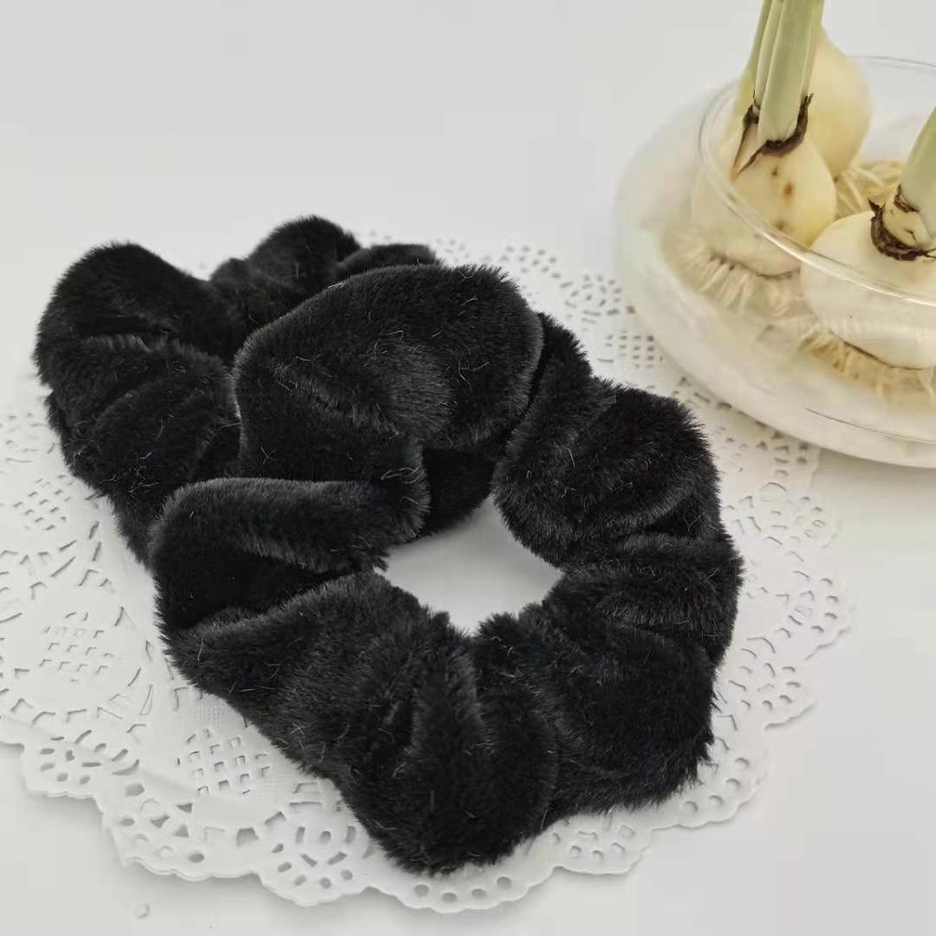Dây Buộc Tóc Cột Tóc Vải Nhung Scrunchies Trơn Kute