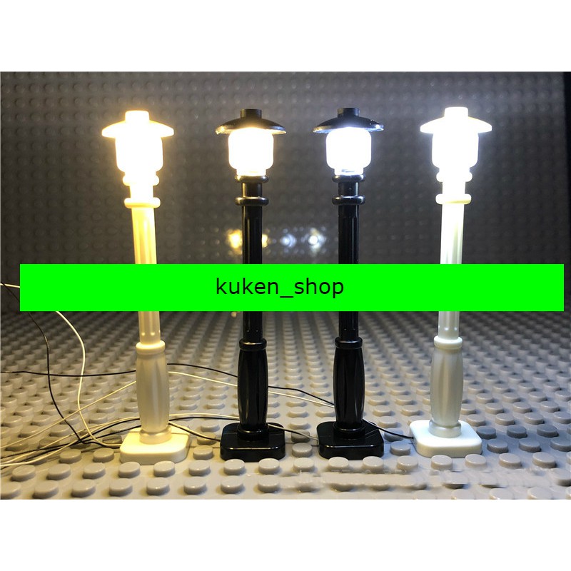 Cột Đèn Lego Ánh Sáng Trắng - Vàng Đầu Kết NỐi USB NO.529 - Phụ Kiện MOC Lego Cột Đèn Led