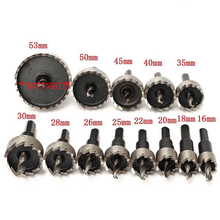 Mũi khoan khoét lỗ sắt nhôm nhựa hợp kim phi 16 đến 60