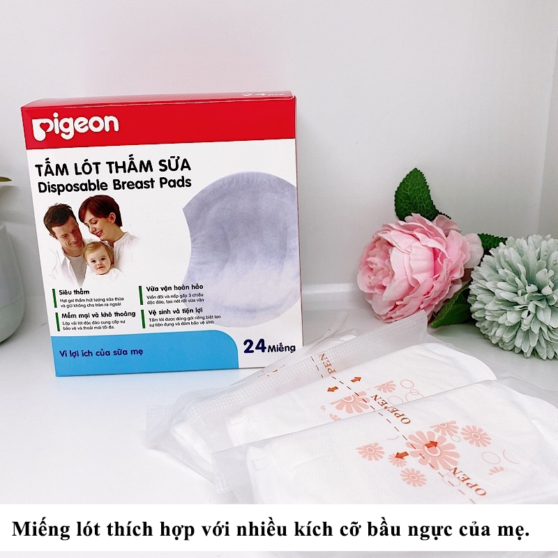 Tấm lót thấm sữa Pigeon, hộp 24 miếng