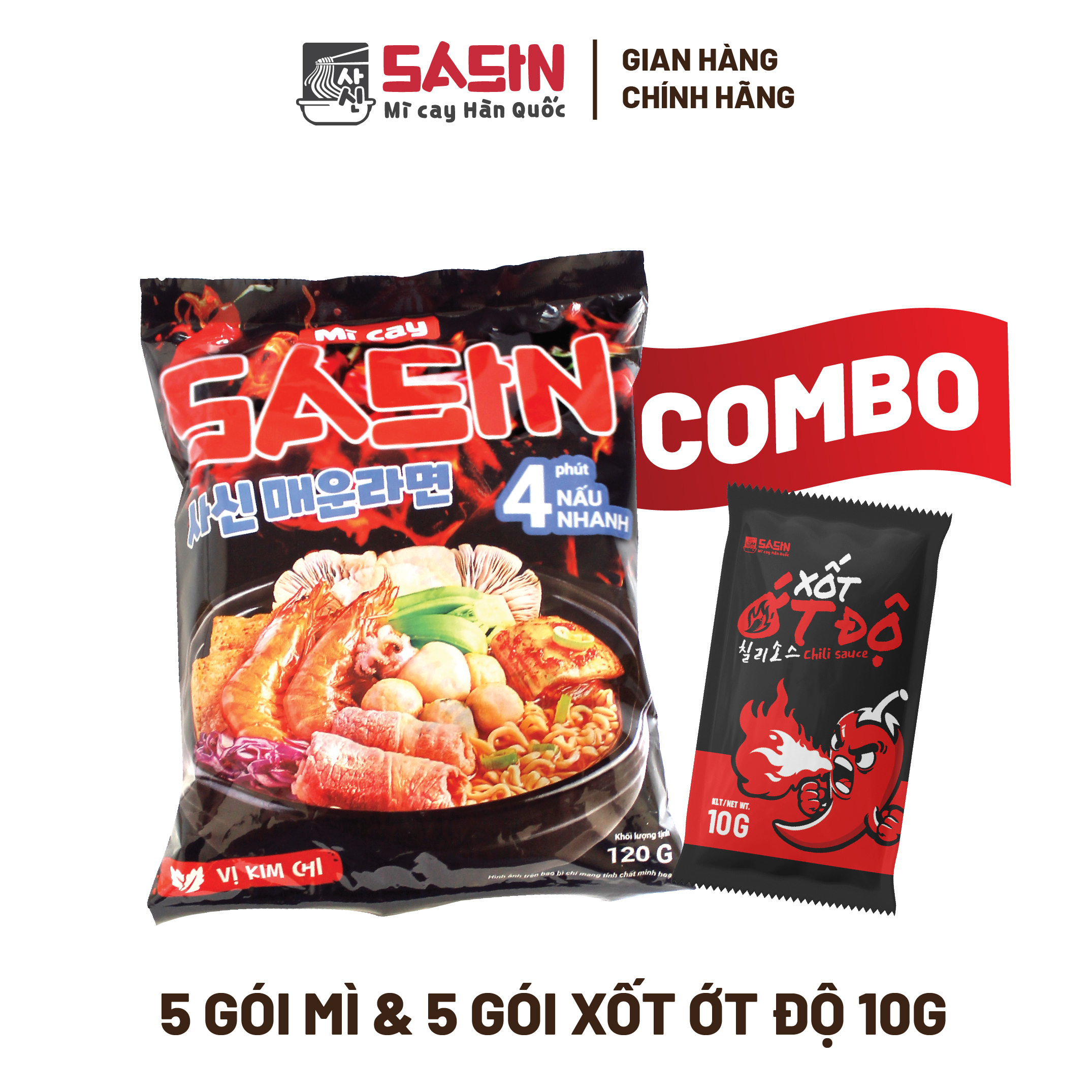 Mì Cay Sasin (Combo 5 gói) (Chọn vị)
