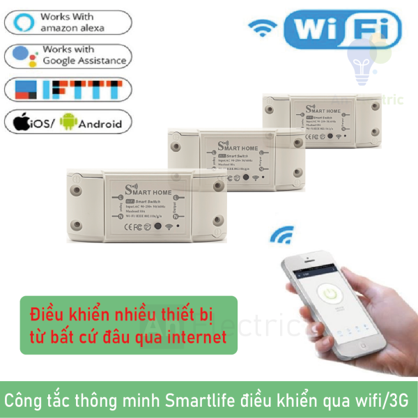 Công tắc thông minh Smartlife điều khiển từ xa bằng smartphone bật tắt thiết bị trong nhà qua internet