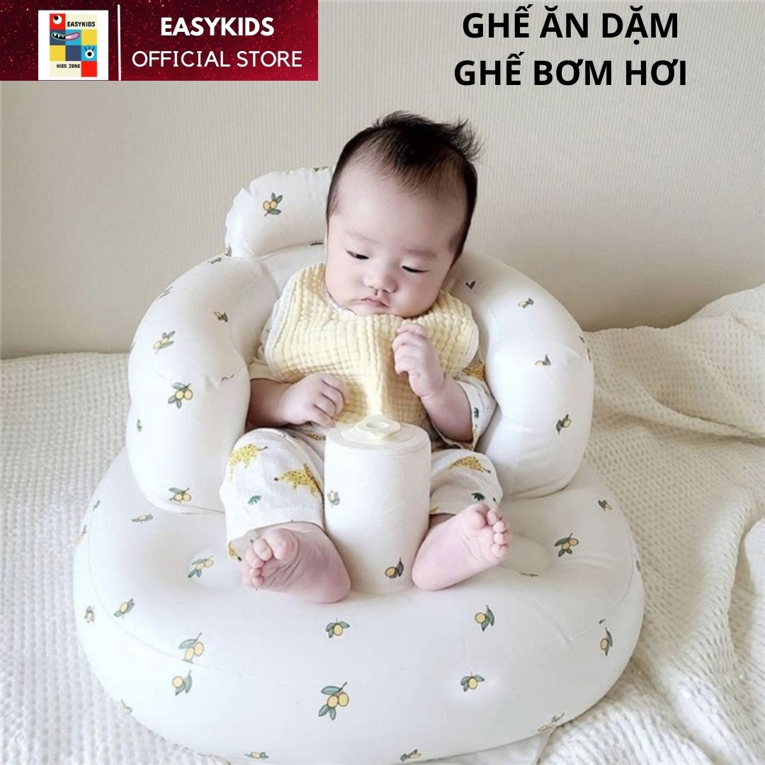 Ghế ăn dặm, Ghế tập ăn cho bé, Ghế ngồi bơm hơi đa năng cho bé tập ăn bằng Pvc