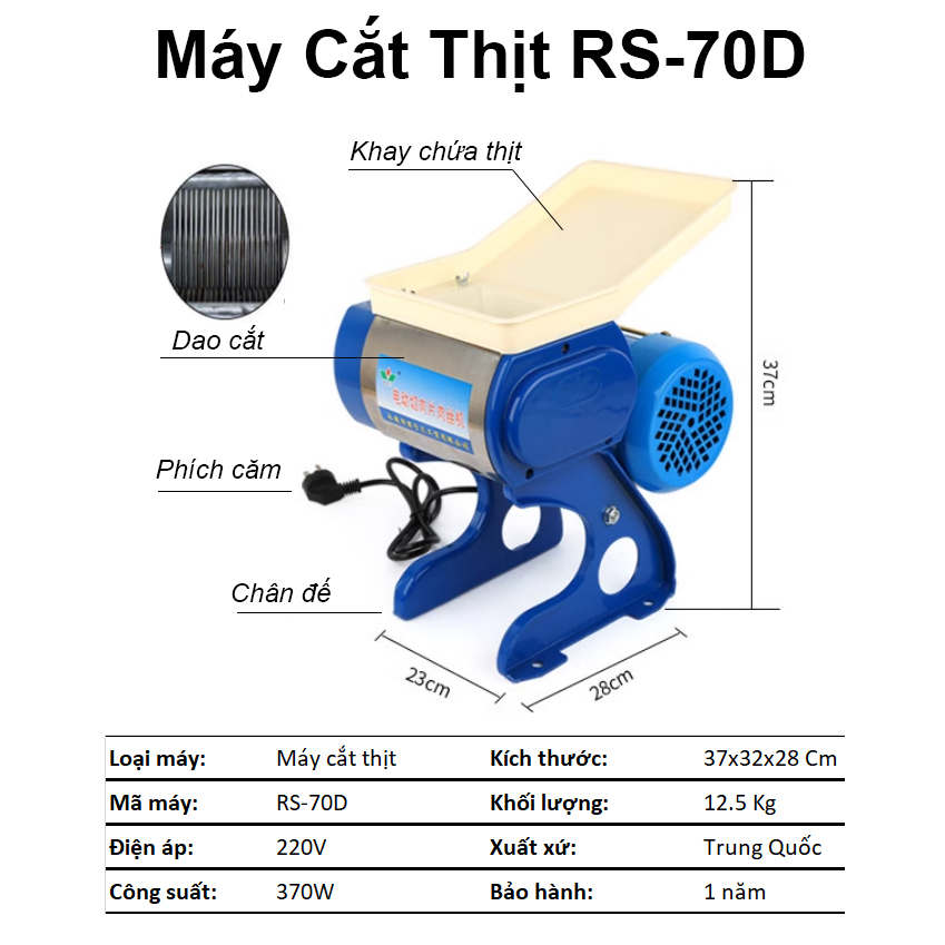 Máy cắt thịt, Máy thái thịt RS-70D Lưỡi cắt 2mm - 2.5mm - 3.5mm - 5mm