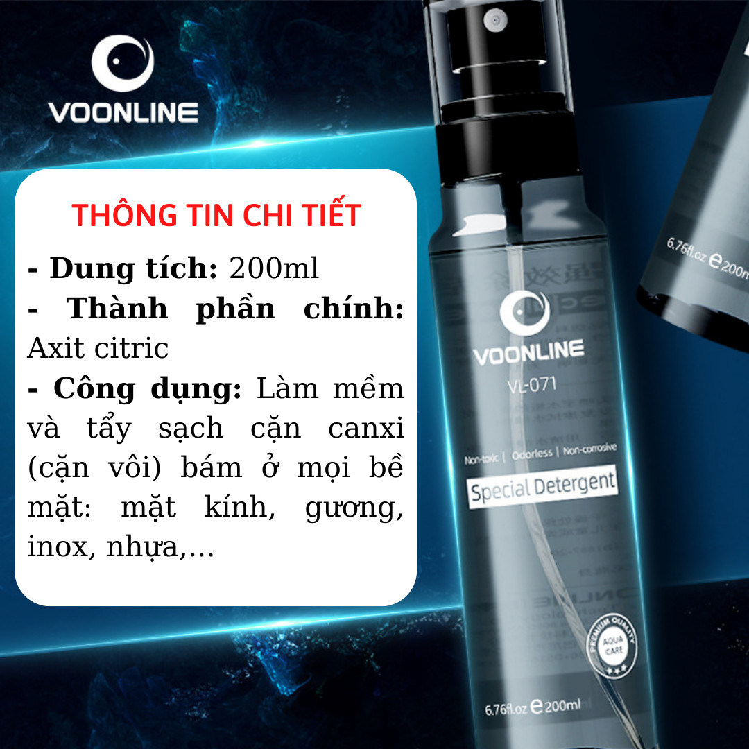 Dung dịch tẩy cặn Canxi Voonline dành cho bể cá