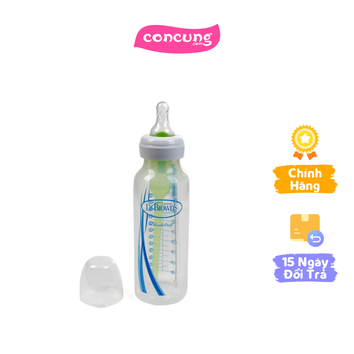 Bình sữa cổ thường nhựa PP Dr Brown options, 250ml