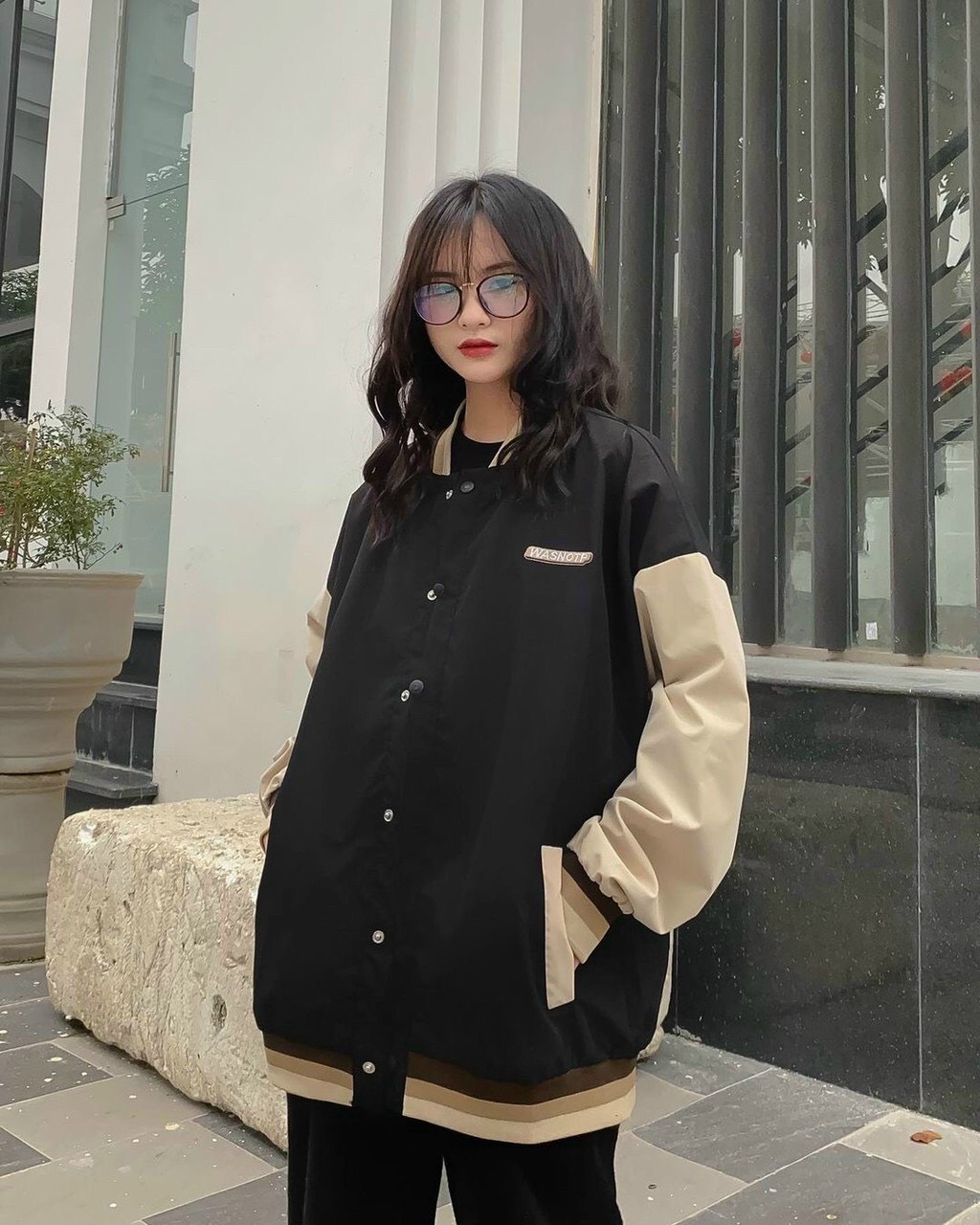 [HCM]Áo Khoác Dù Bomber 2 Lớp Dày Dặn Phối Nút Chắc Chắn Form To Rộng Cá Tính-PHALESHOP