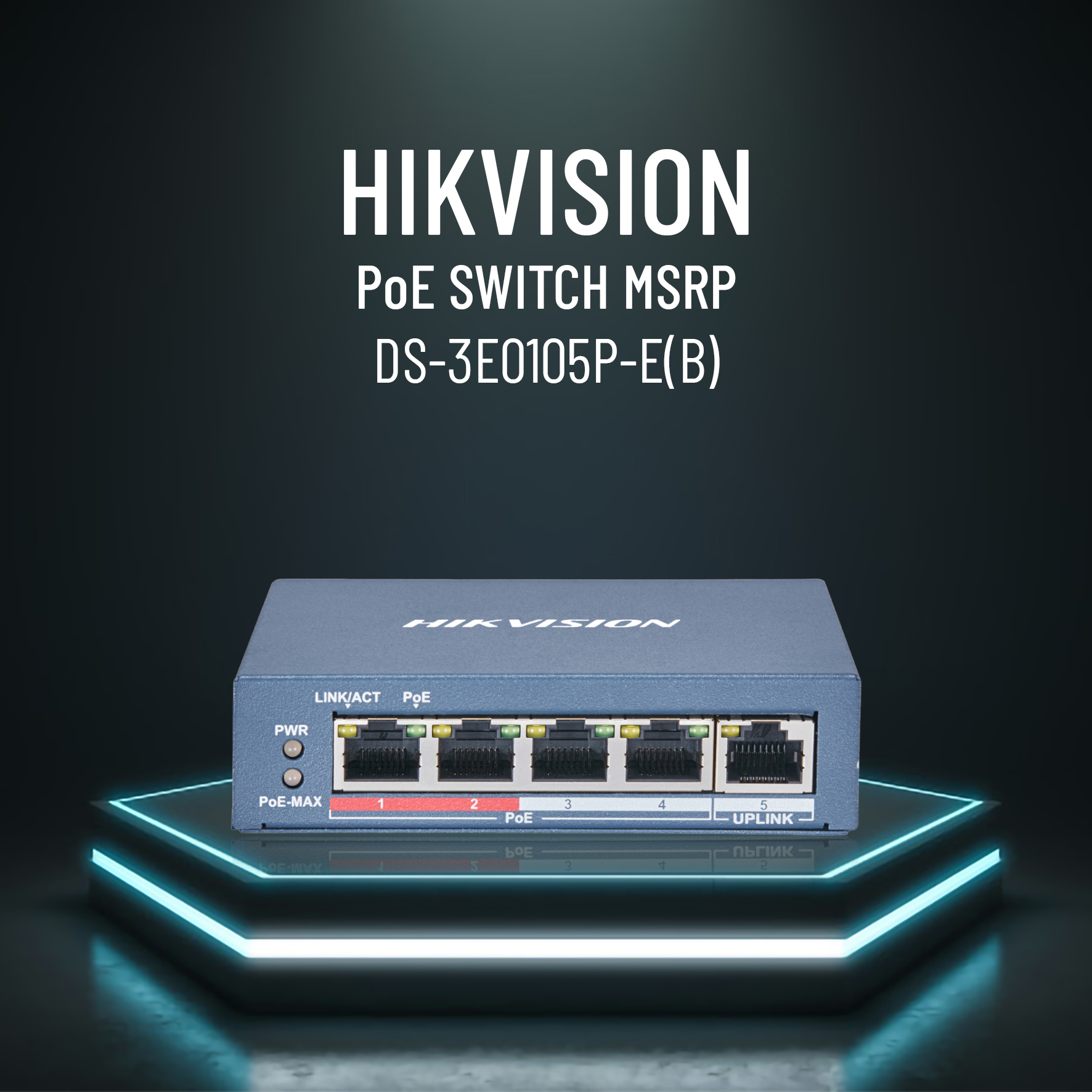Switch 4-port 10/100Mbps PoE HIKVISION DS-3E0105P-E(B)