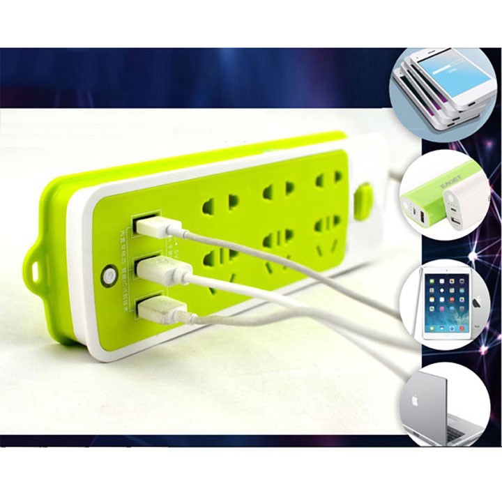 [HCM]Ổ cắm điện 6 ổ cắm và 3 cổng usb