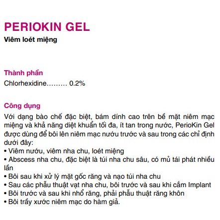 Gel bôi sát khuẩn vùng nướu PERIOKIN- Perio kin
