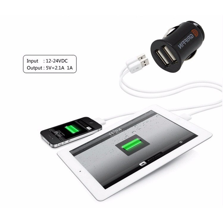 [HCM]Cốc sạc xe hơi GRIFFIN 2 cổng USB