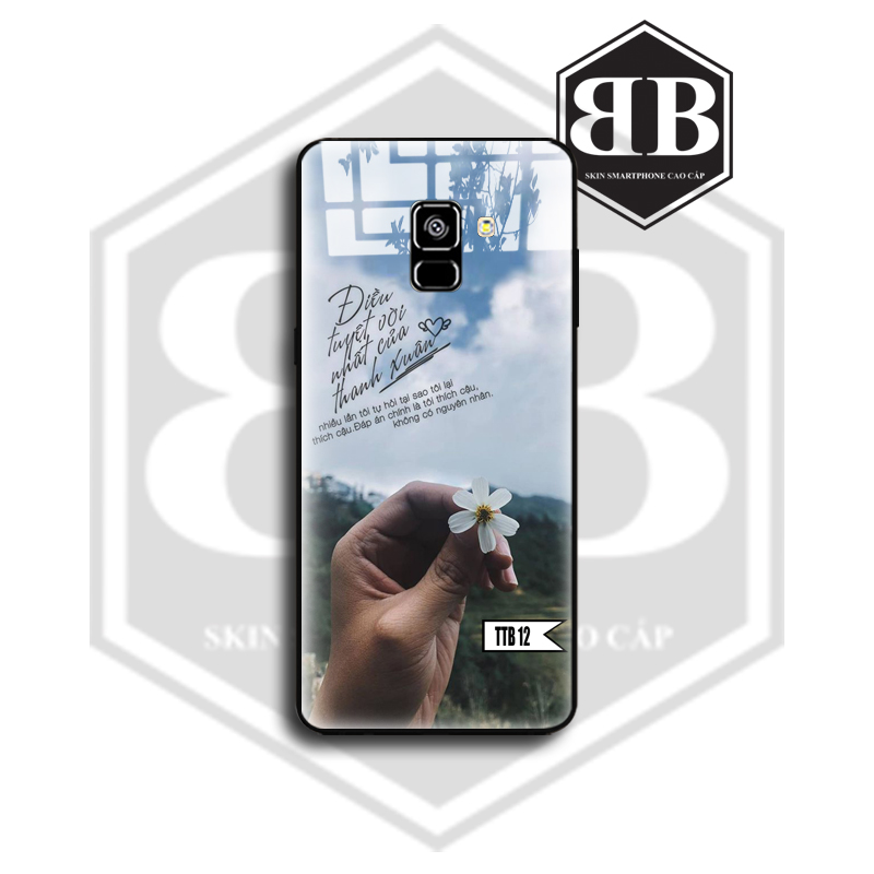 Ốp lưng kính cường lực samsung a5 2018 a8 2018 / a6 2018 / a6 plus a6+ / a8 plus a8+ in hình,thêm chữ theo yêu cầu