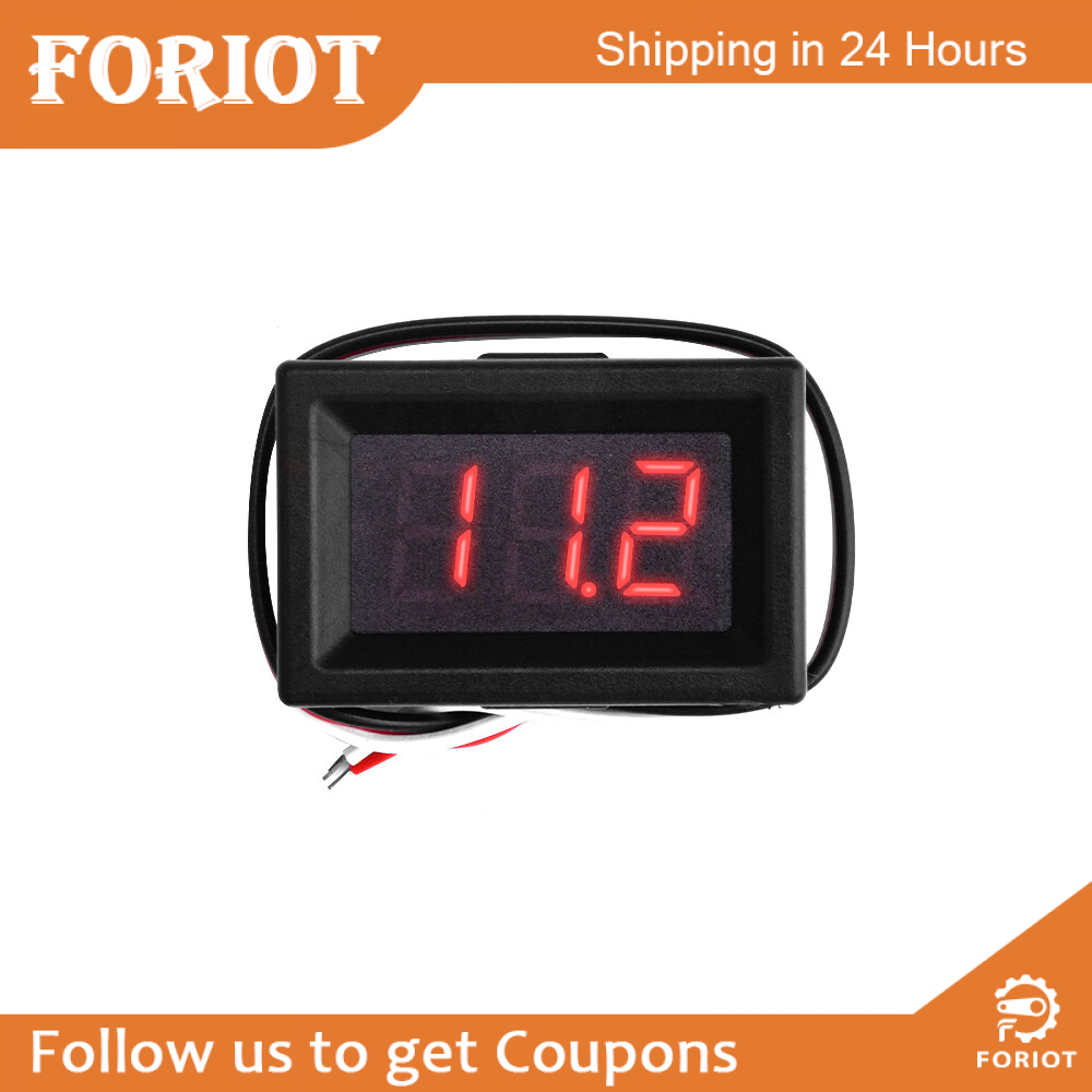 Foriot Vôn Kế Kỹ Thuật Số 0.36 Inch DC 3-30V Thiết Bị Kiểm Tra Điện Áp Đồng Hồ Đo Điện Áp 3 Dây Màn Hình LED Cho Xe Hơi Gắn Bảng Điều Khiển Động Cơ