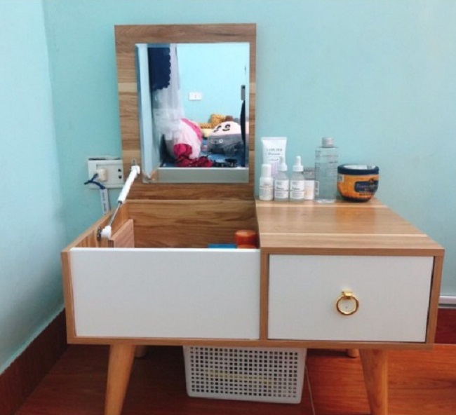 Bàn Trang Điểm Mini Ngồi Bệt Có Gương