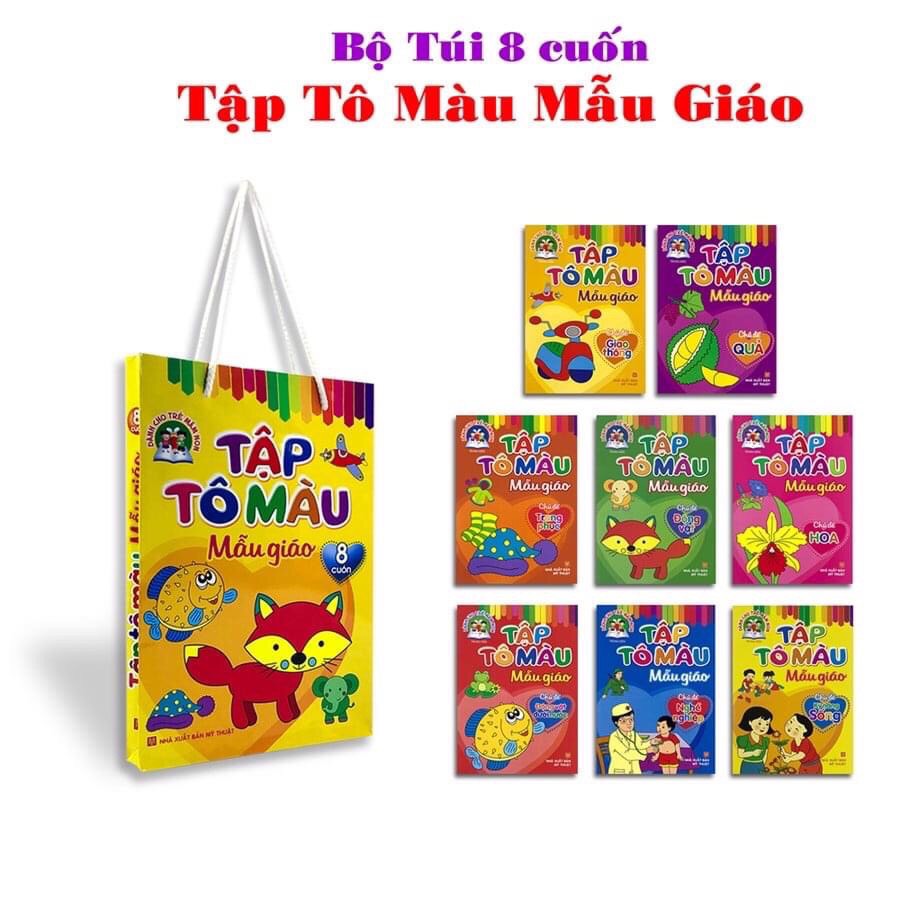[SIÊU RẺ] SÁCH TẬP TÔ MÀU 8 CUỐN CHO BÉ