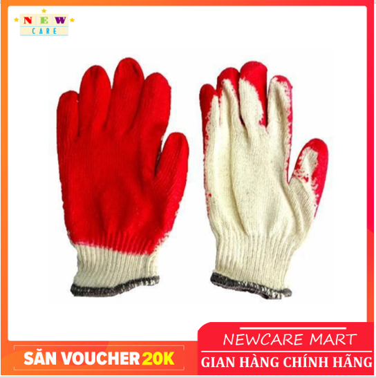Găng Tay Len Phủ Sơn Đỏ Bảo Hộ Lao Động Combo 30 Đôi