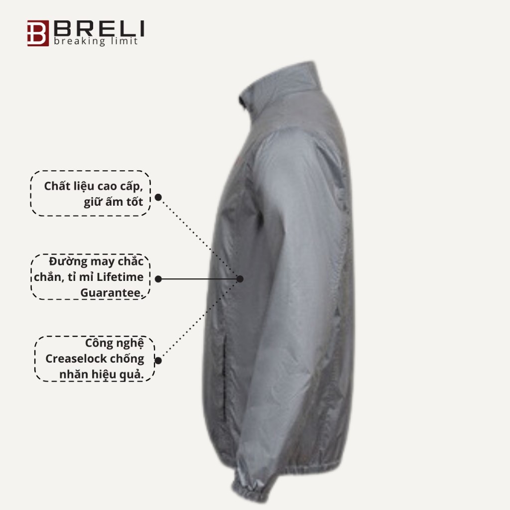 Áo khoác gió nam Breli - BAG2133-LGR