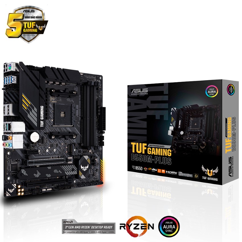 [Trả góp 0%]Mainboard ASUS TUF GAMING B550M-PLUS (AMD B550 Socket AM4 m-ATX 4 khe RAM DRR4)