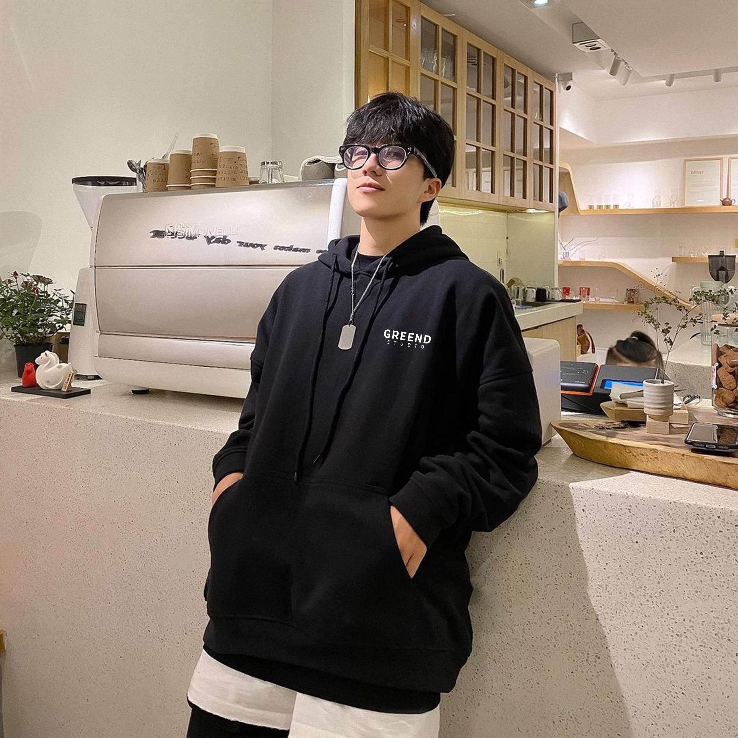 Hoodie Nỉ Bông Unisex Basic TyPo Greend Design 2021 HD03