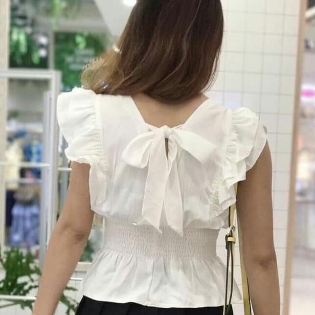 Áo kiểu cánh tiên nhúng eo