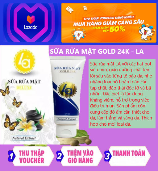 Sữa Rửa Mặt Gold 24k LA