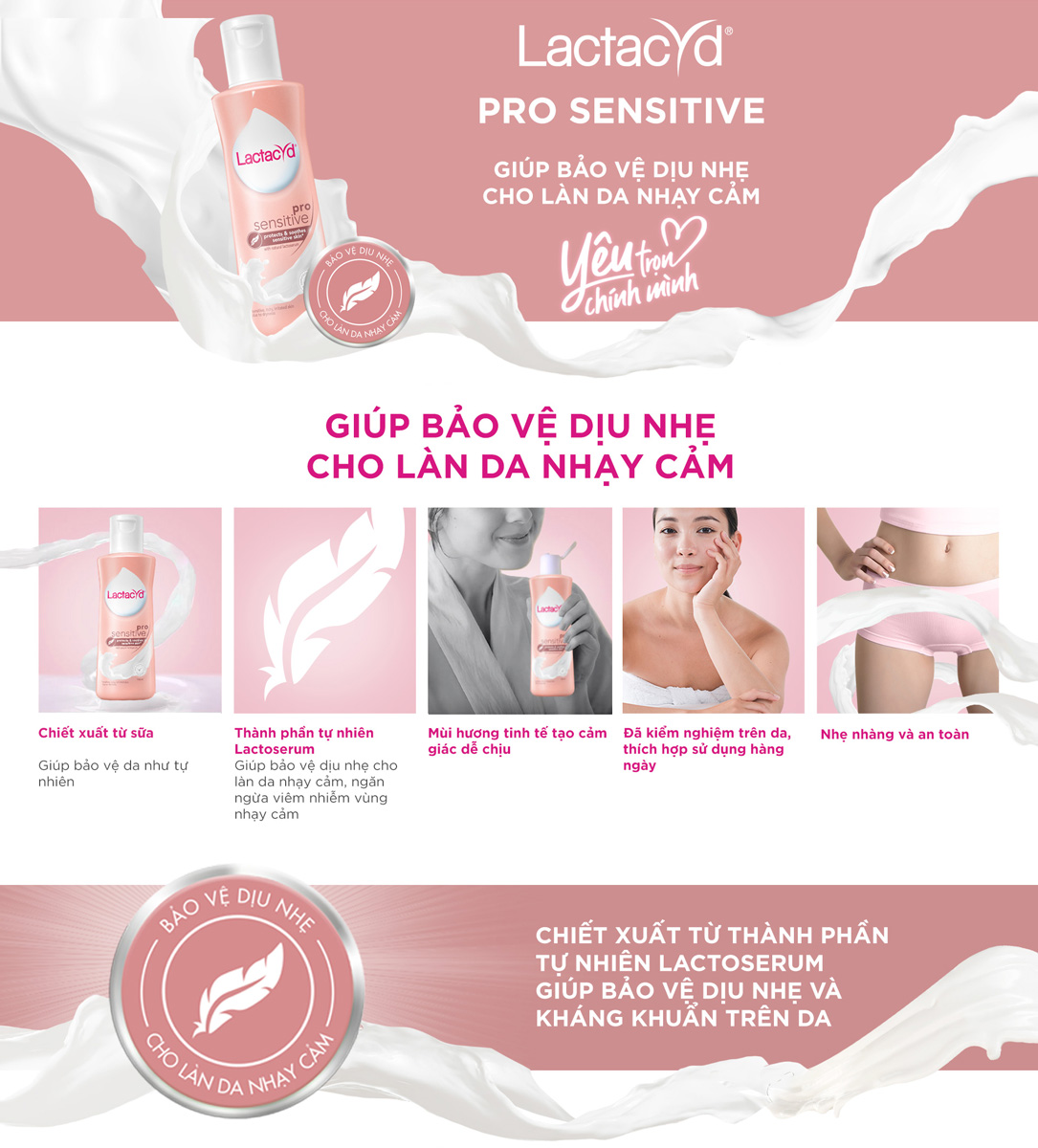 Dung dịch vệ sinh phụ nữ Lactacyd từ lá trầu không