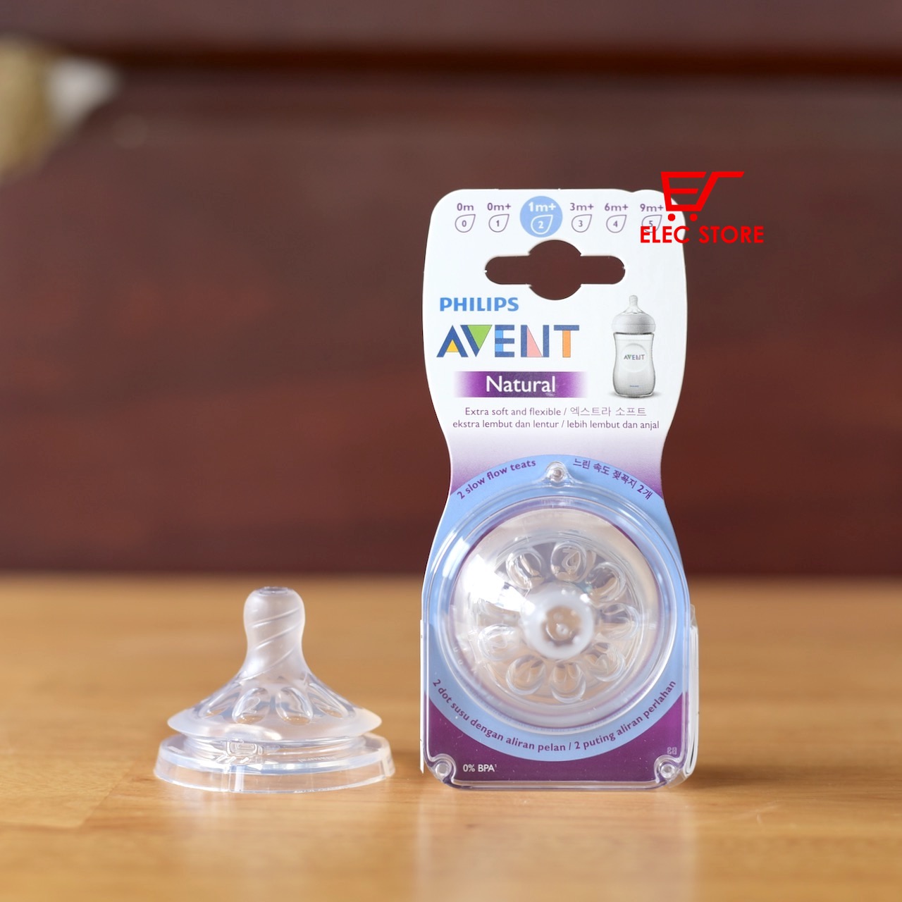 Núm ti thay bình sữa Philips AVENT Natural số 2 [cho bé từ 1 tháng +]