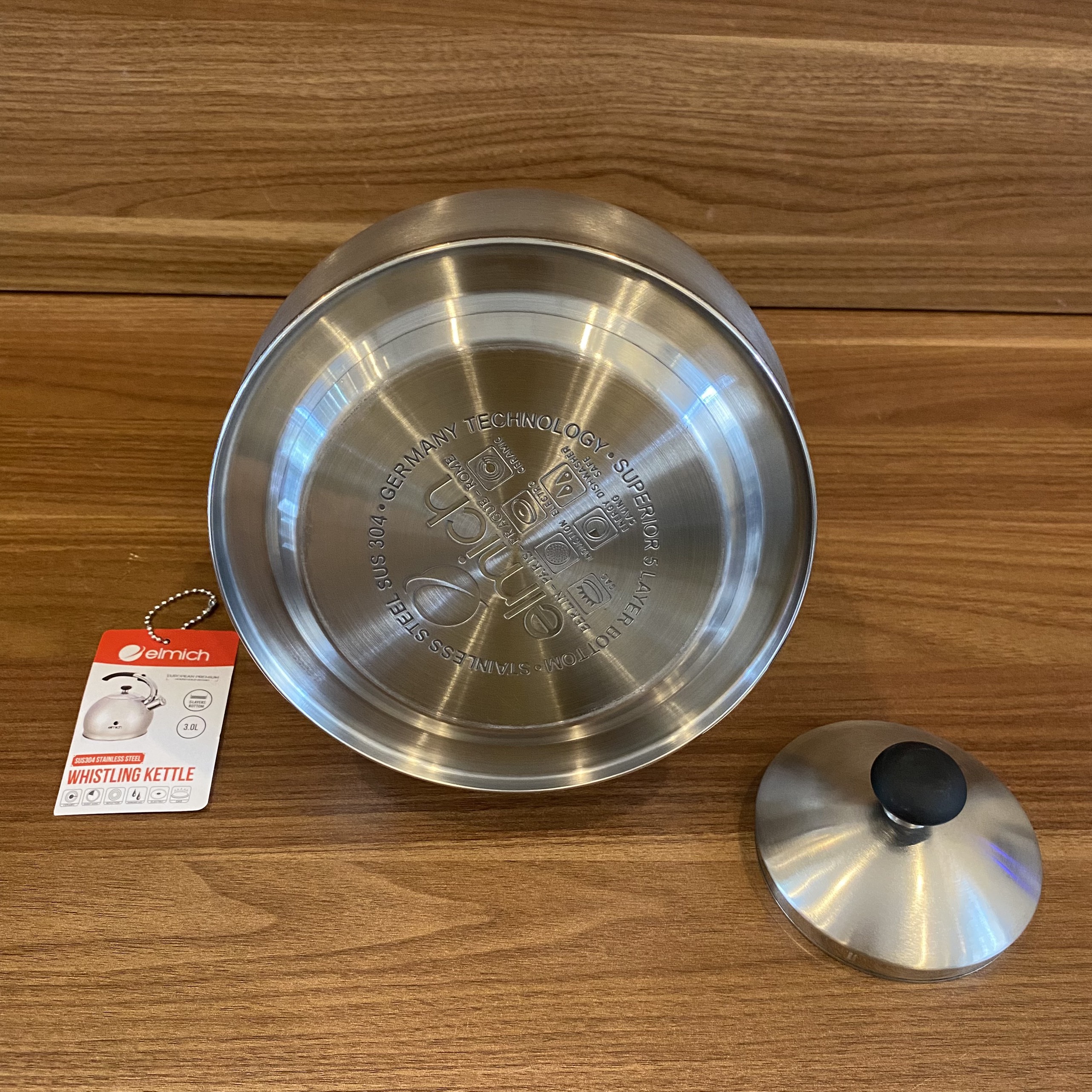Ấm Đun Nước Siêu Tốc Bằng inox 304 Elmich EL-3373 (Dung Tích 2.5L, Có Còi Báo Khi Nước Sôi)