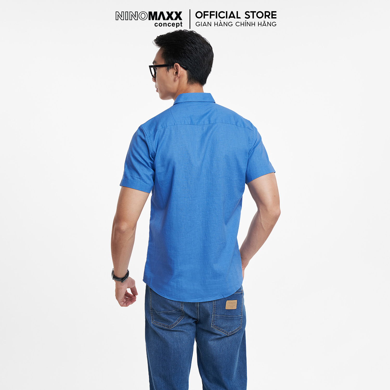 Limited Edition-ninomaxx men's linen basic short sleeve shirt 1912098