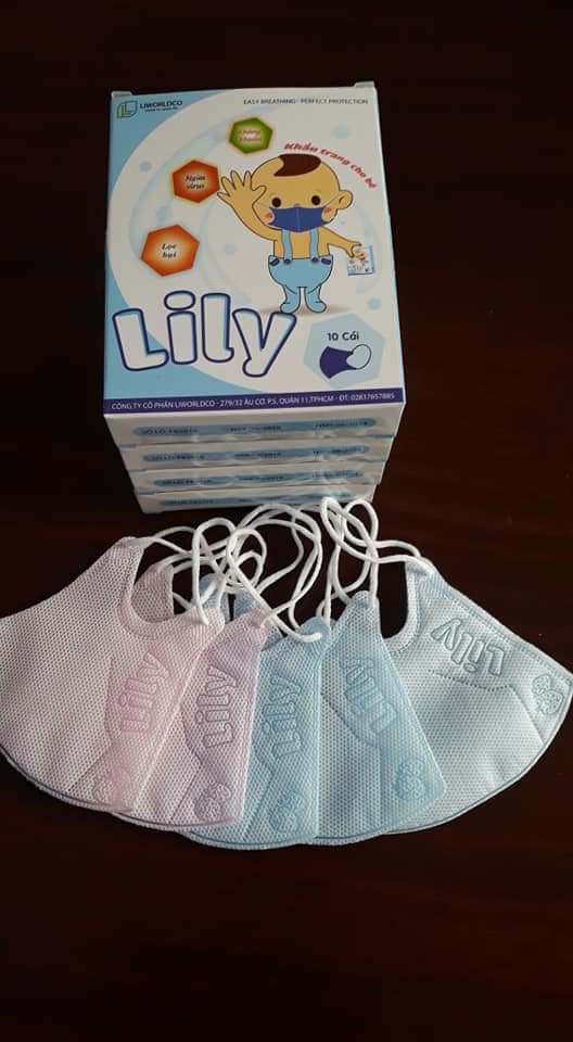 [HCM]Khẩu trang Lily cho bé 10 cái/ hộp mẫu mới