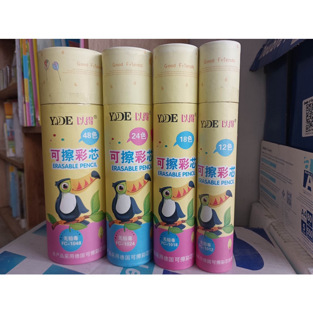 (HCM) Chì màu Lon nét mịn màu sắc tươi sáng (Lon 48M-36M-24M-18M-12M)