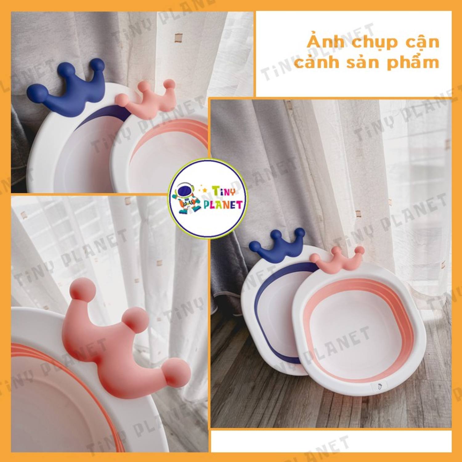 Chậu gập gọn Tiny Tots hình vương miện cho bé