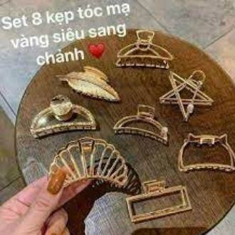 Set 8 kẹp tóc mạ vàng sang chảnh