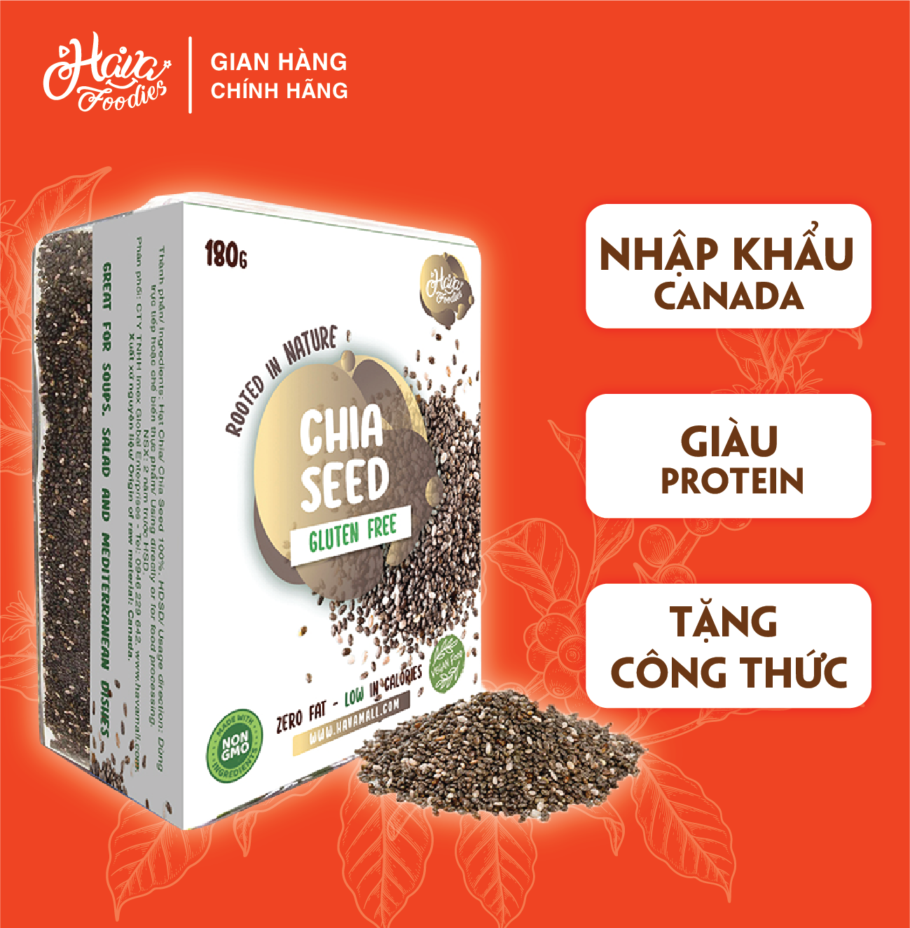Hạt chia havafoodies hộp nhựa cao cấp 180g – chia seed