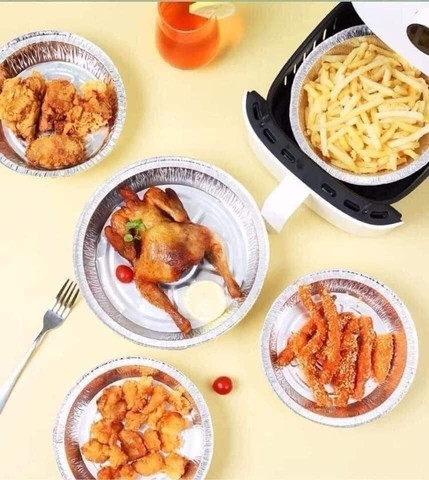 Set 10 khay giấy bạc nồi chiên 18cm