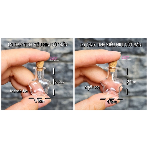 🧡Set 5 LỌ THỦY TINH KIỂU MINI NÚT BẦN🟠