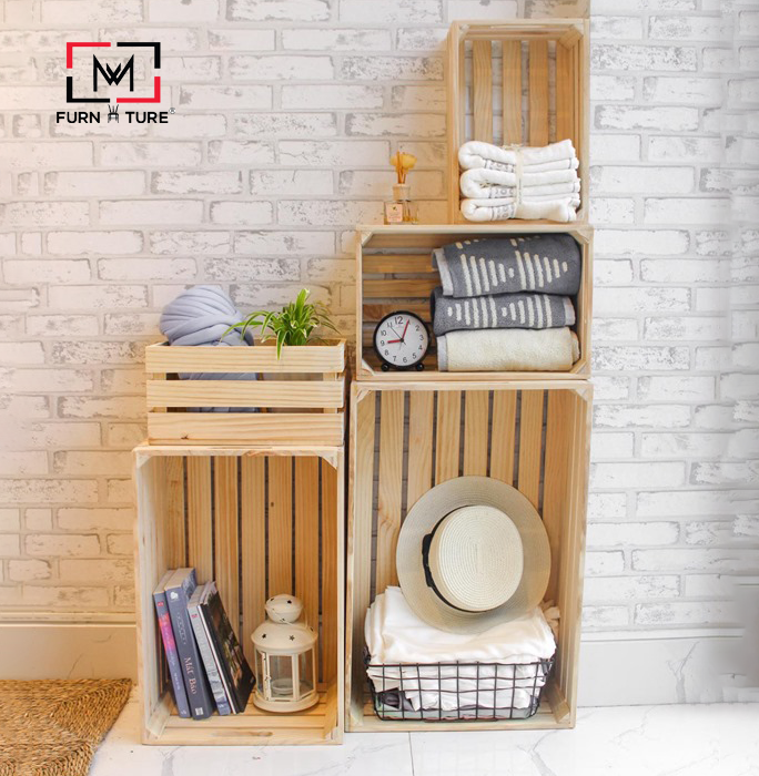 THÙNG GỖ THÔNG TRANG TRÍ DECOR ĐỦ SIZE LỰA CHỌN - WOODCASE
