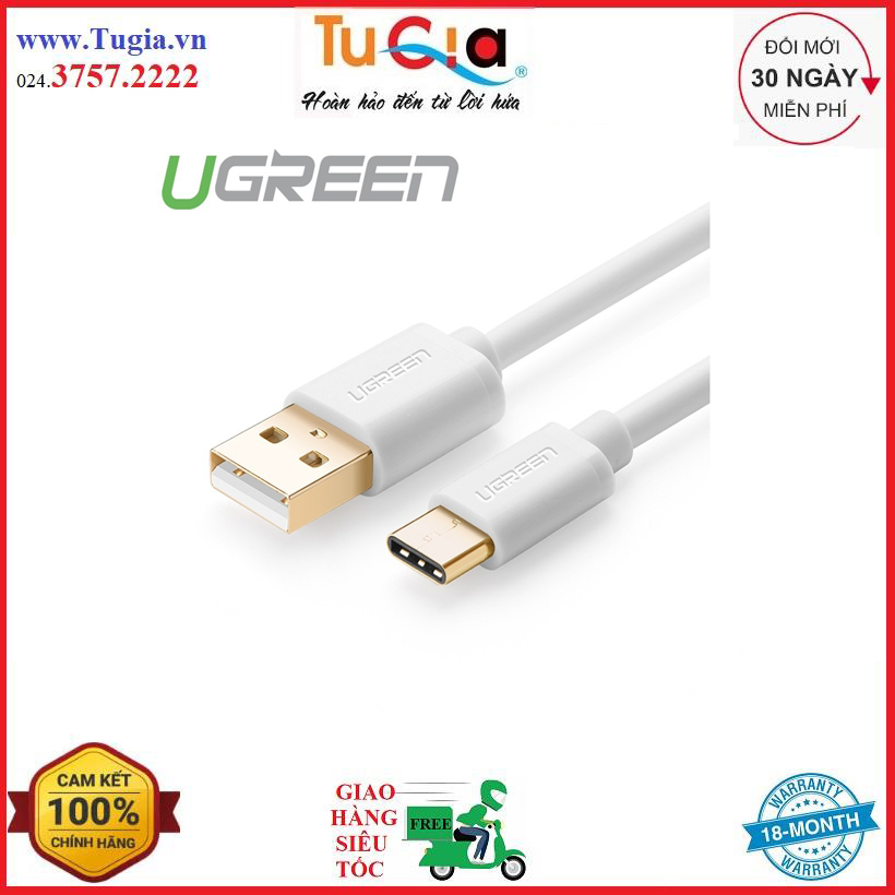 Cáp USB A 2.0 sang TypeC UGREEN 30166 - Hàng chính hãng