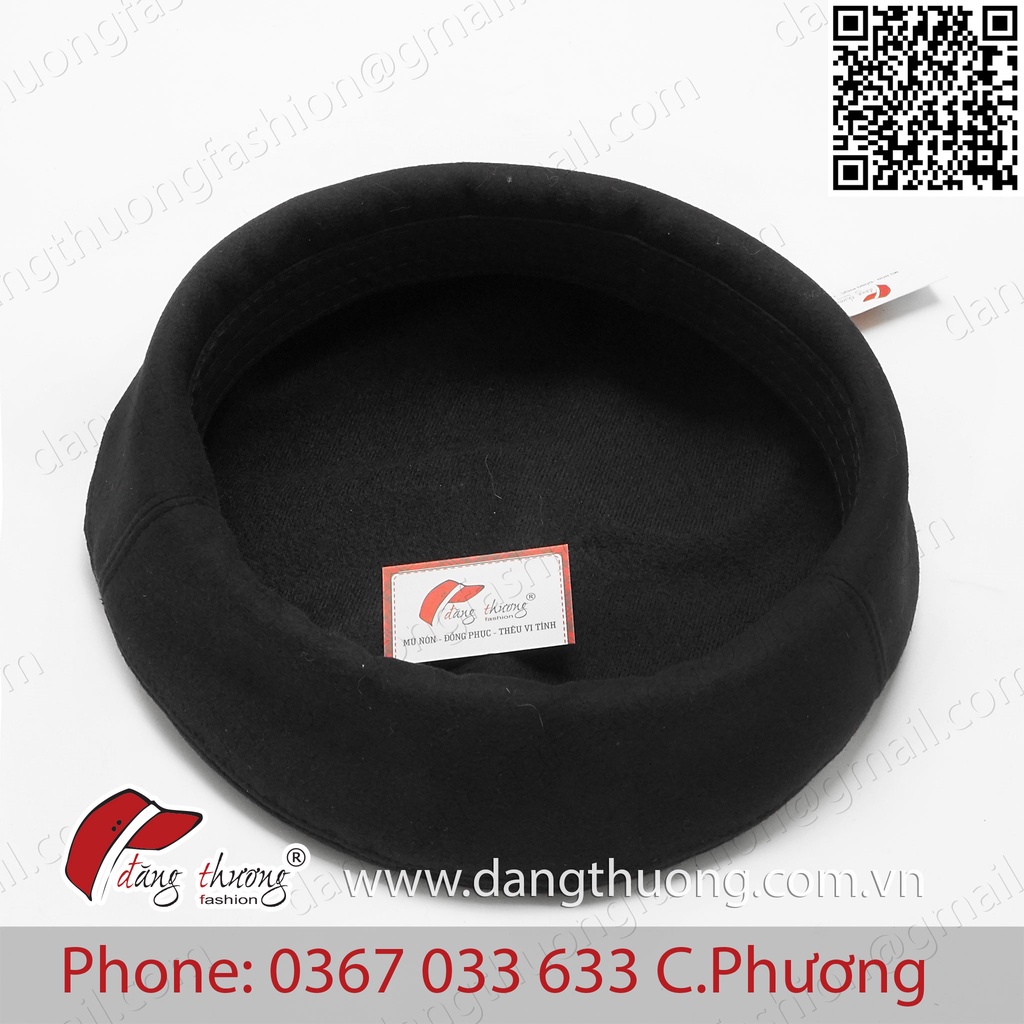 Mũ nồi beret Nỉ Dạ dày dặn ( không phải loại len mỏng) HÌNH THẬT màu ĐEN