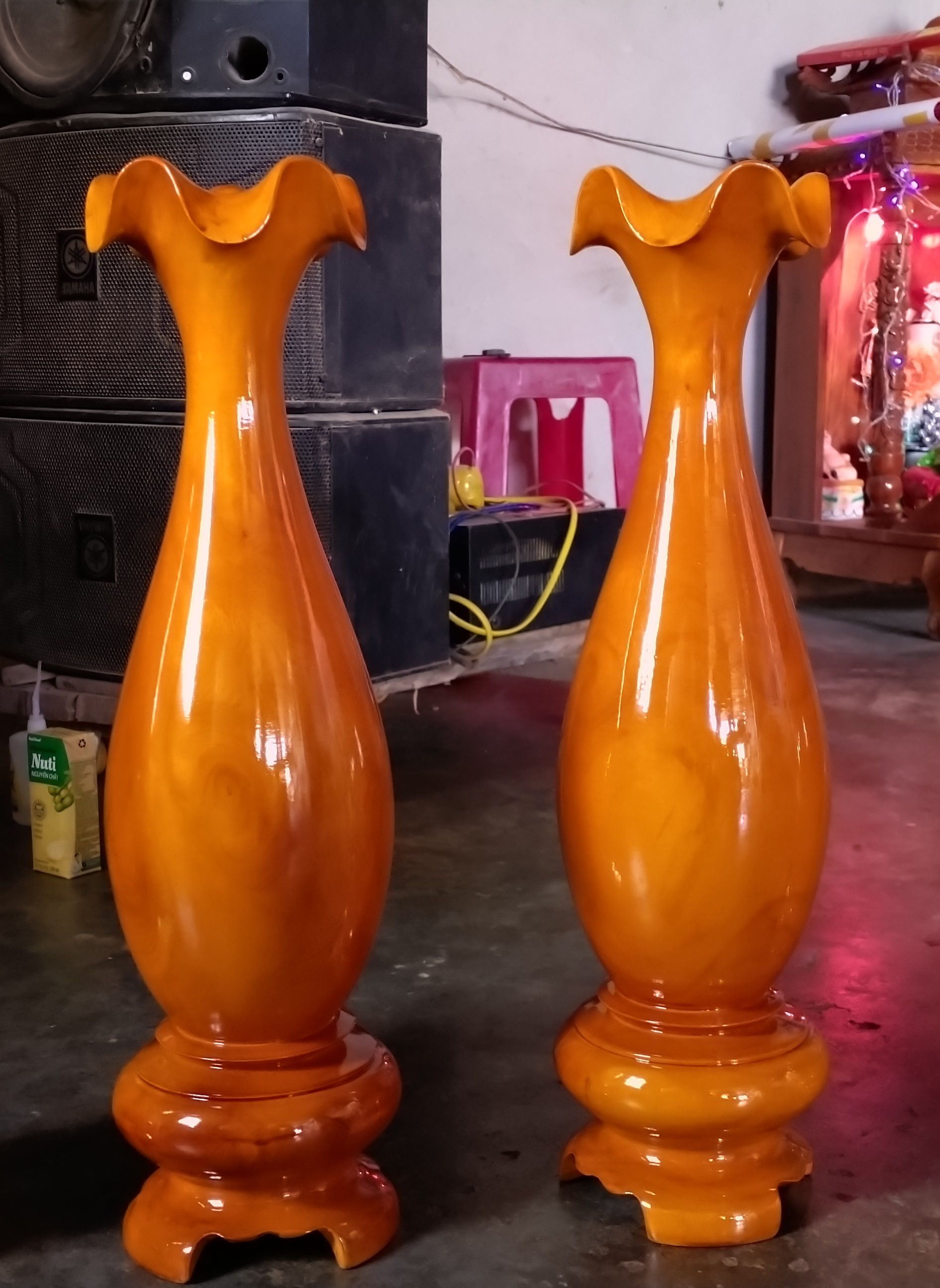 cặp lục bình gỗ mít ta cao 50cm