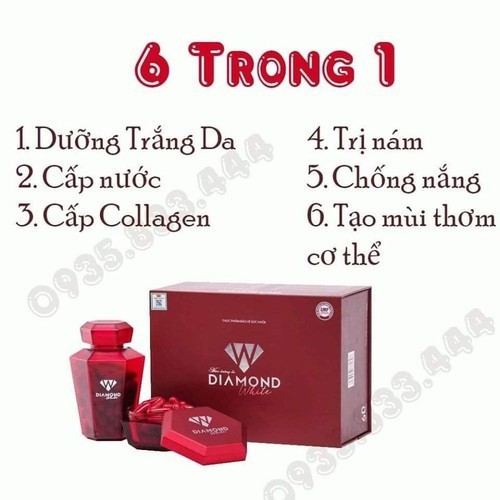 viên uống trắng da Ngọc trinh diamond white ( tem nguyên check được tin nhắn sms gởi td 8077)